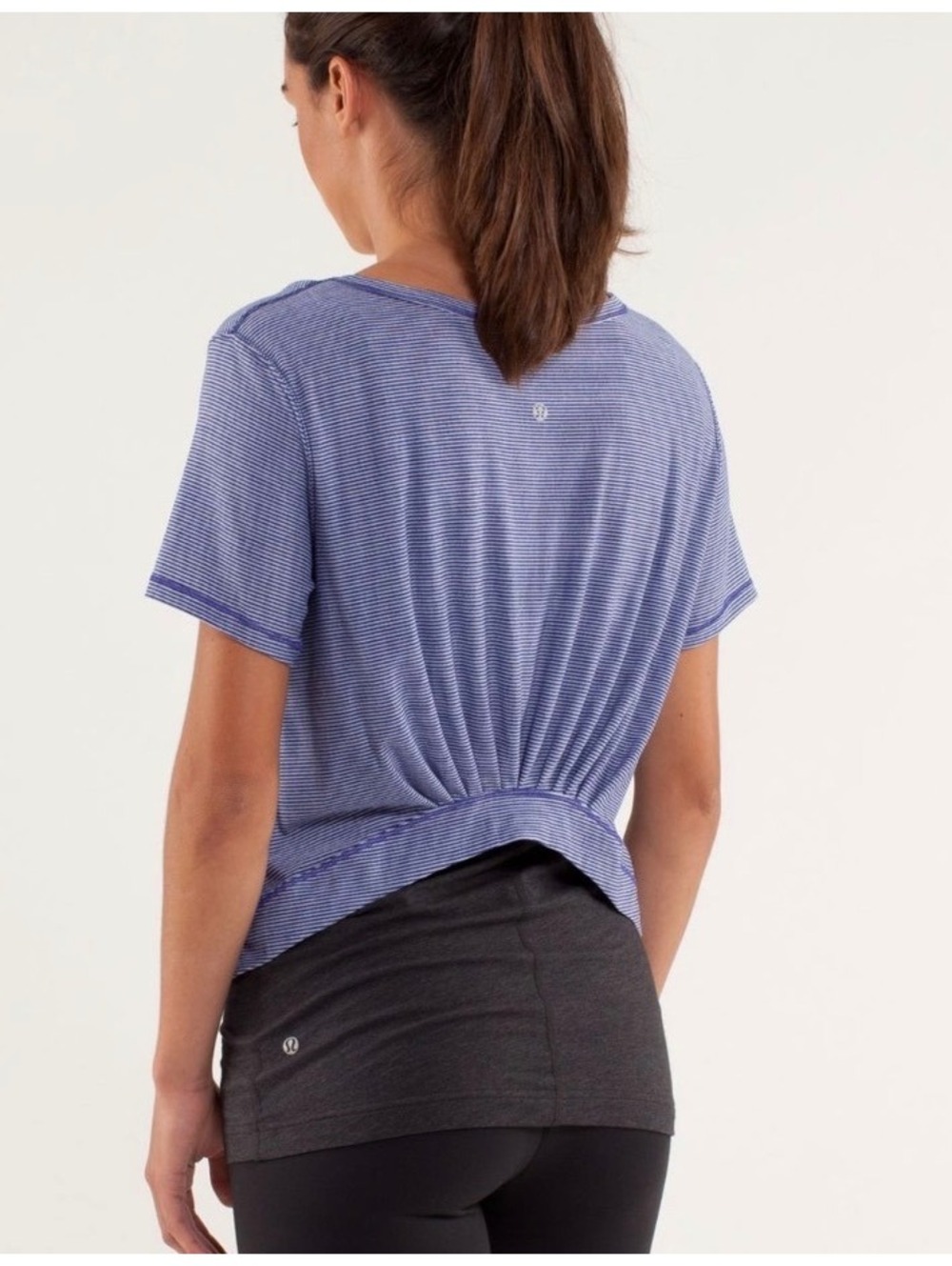 Lululemon Calm Short Sleeve Tee – Tonka Stripe Burnout Pigment Blue